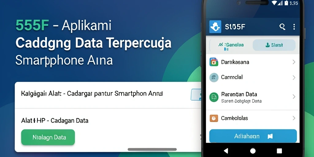 Antarmuka aplikasi 555F untuk cadangan data yang mudah digunakan.