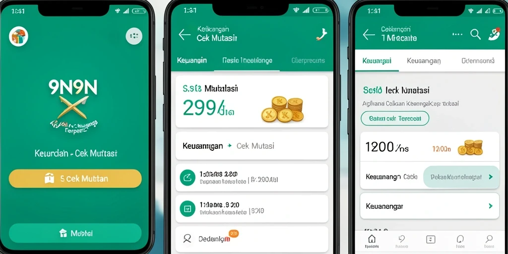 Tampilan utama aplikasi 9N9N dengan fitur Cek Mutasi yang jelas.