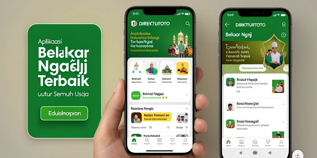 Antarmuka aplikasi DIREKTURTOTO yang interaktif untuk belajar ngaji.