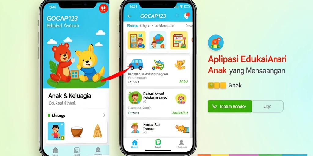 Antarmuka GOCAP123 yang interaktif untuk belajar anak.