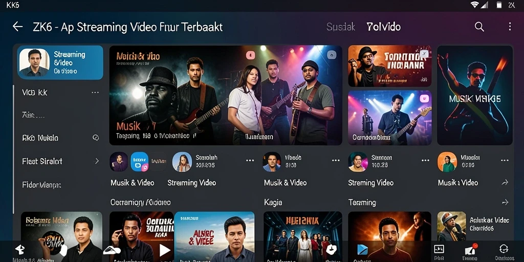 Antarmuka pengguna ZK6 yang menarik dan mudah dinavigasi untuk Streaming Video.