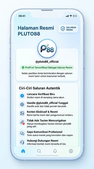 Tampilan kanal resmi pluto88